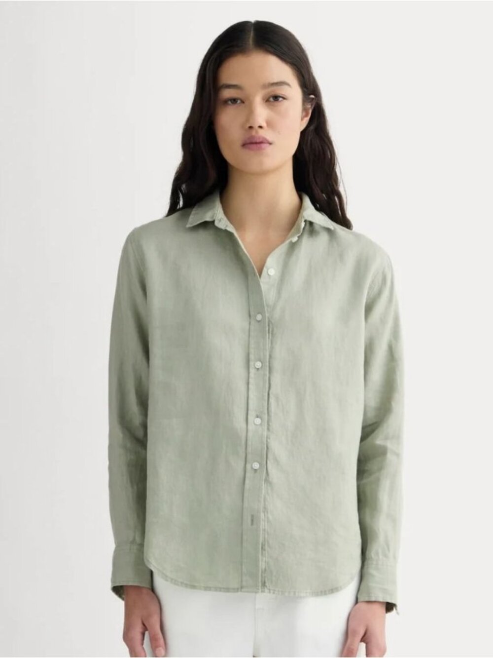 Everlane The Must-Have Shirt in Linen Women's Size 8 in Seagrass Green NWT!